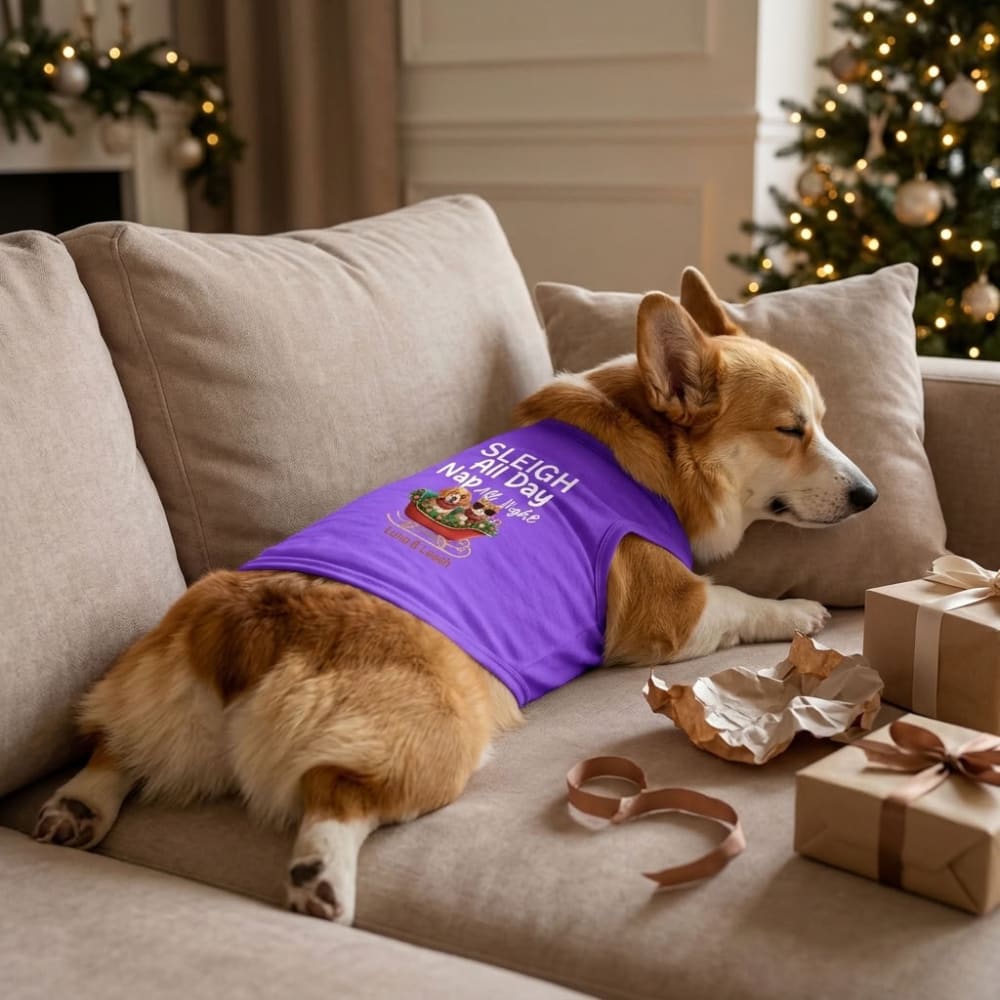 Sleigh All Day, Nap All Night | Christmas Dog Shirt