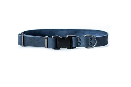 Sport Style Blue Jeans Leather Dog Collar - Dog Collars