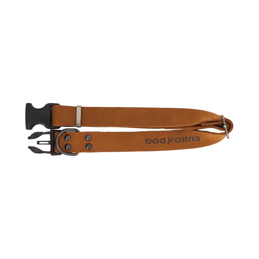 Sport Style Earth Brown Leather Dog Collar - Dog Collars