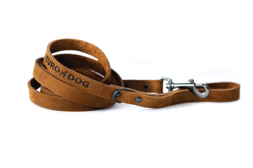 Sport Style Earth Brown Leather Leash - Dog Leash - Euro