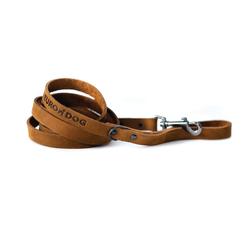 Sport Style Earth Brown Leather Leash - Dog Leash - Euro