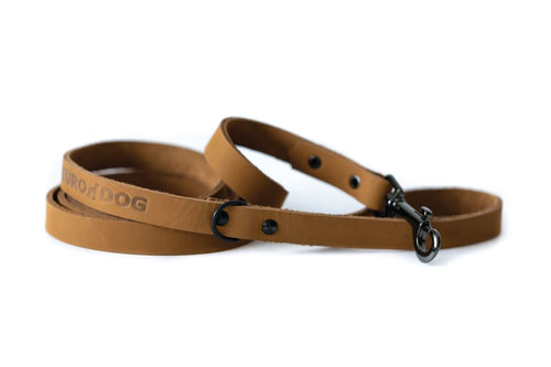 Sport Style Khaki Leather Leash - Dog Leash - Euro Style