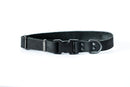 Sport Style Midnight Black Leather Dog Collar - Dog Collars