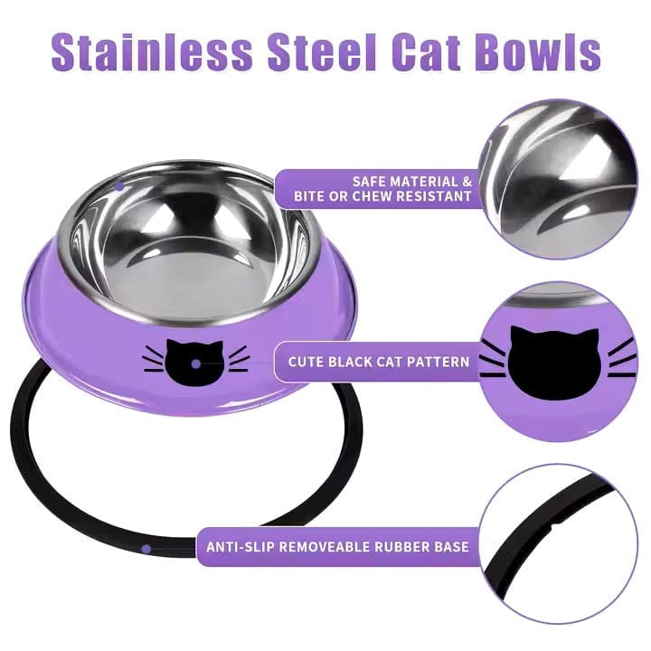 Stainless Steel Cat Bowl – Non-Slip Durable & Easy to Clean