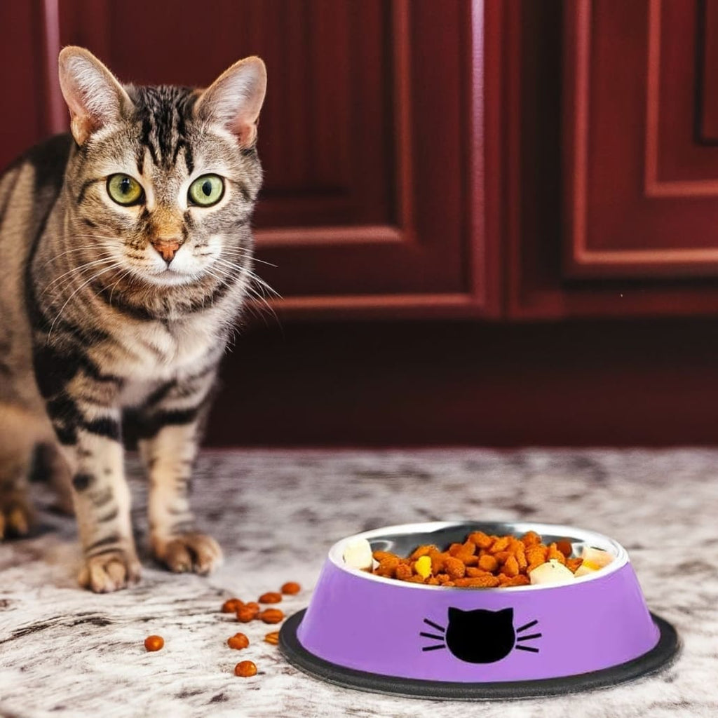 Stainless Steel Cat Bowl – Non-Slip Durable & Easy to Clean