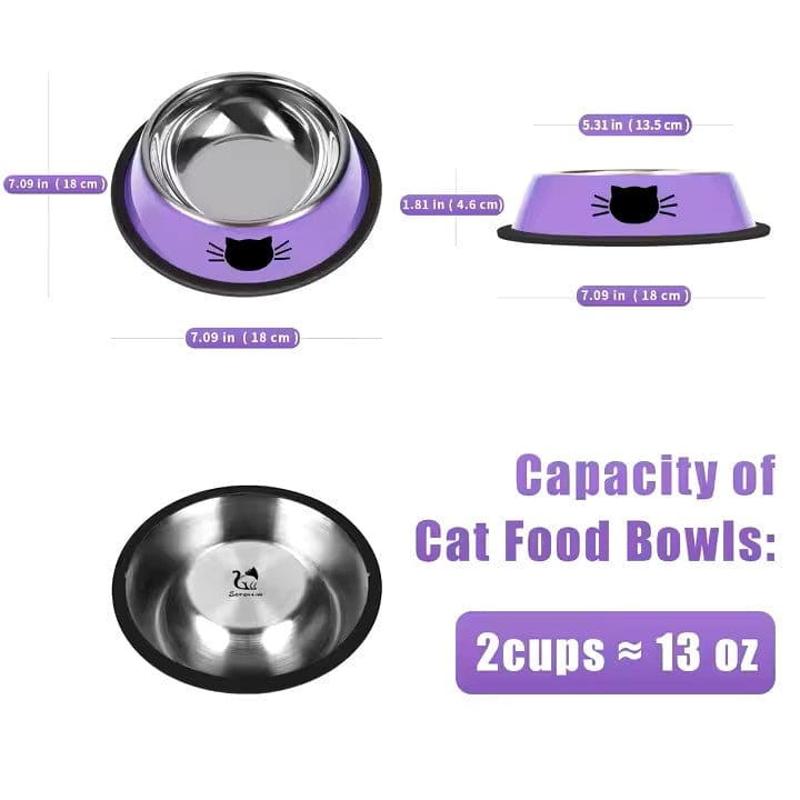 Stainless Steel Cat Bowl – Non-Slip Durable & Easy to Clean