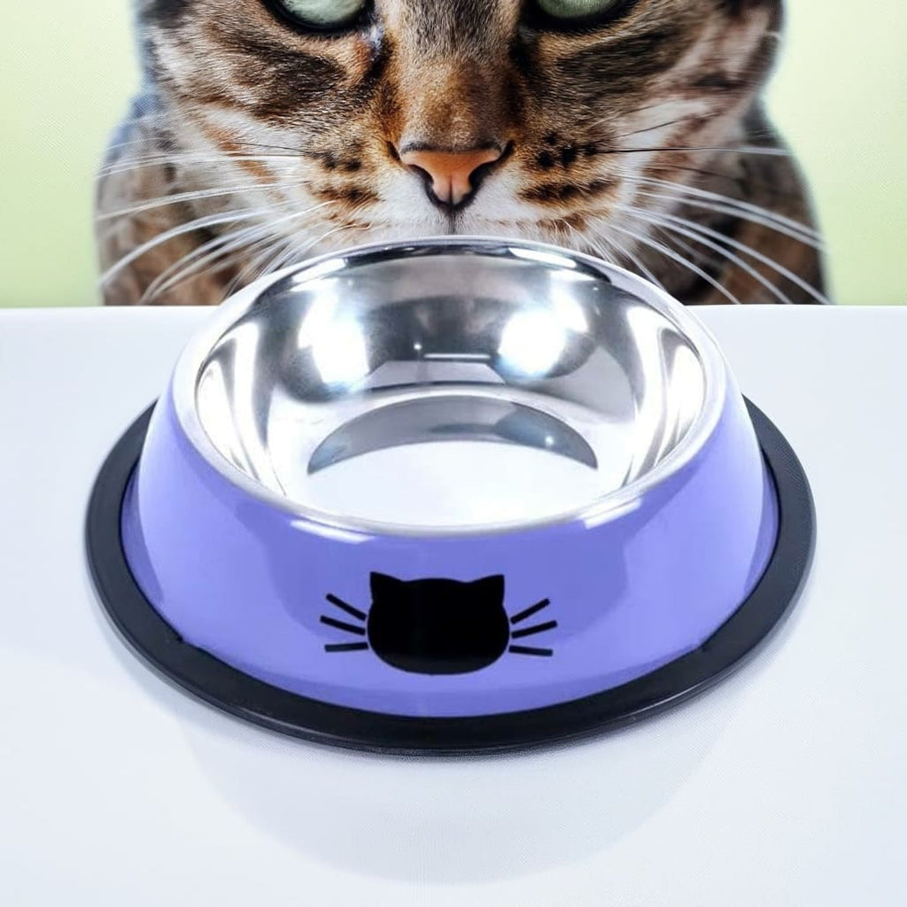 Stainless Steel Cat Bowl – Non-Slip Durable & Easy to Clean