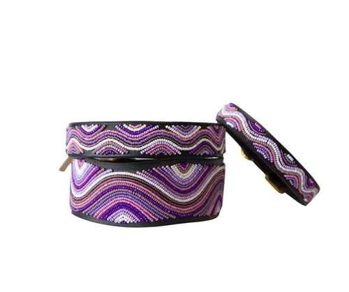 The Purple Wave Beaded Dog Collar - Dog Collars - Maasai