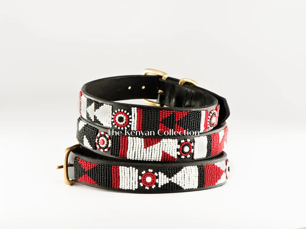 Maasai Shield Beaded Dog Collar - Dog Collars - Maasai