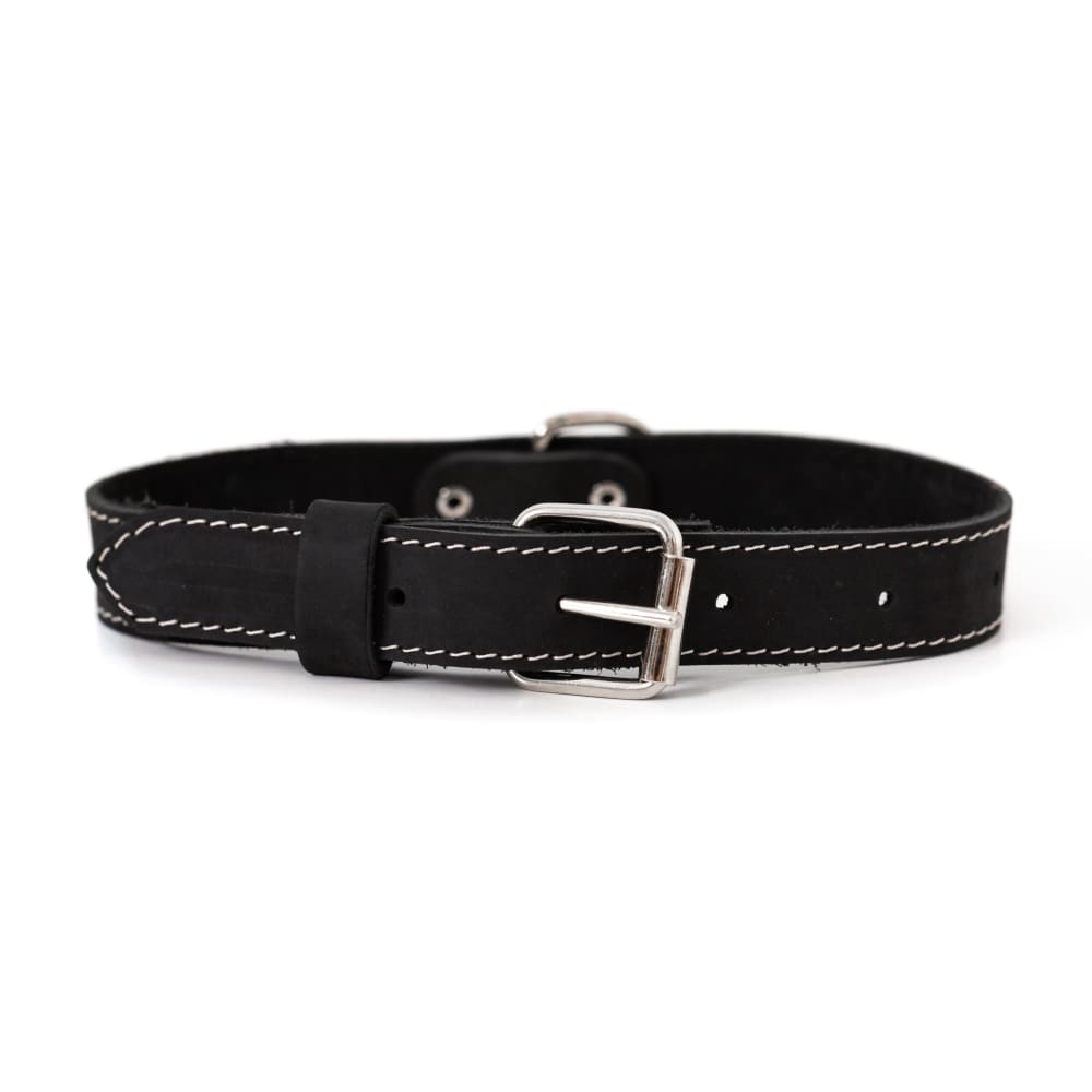 Traditional Black Leather Dog Collar - Dog Collars - Euro