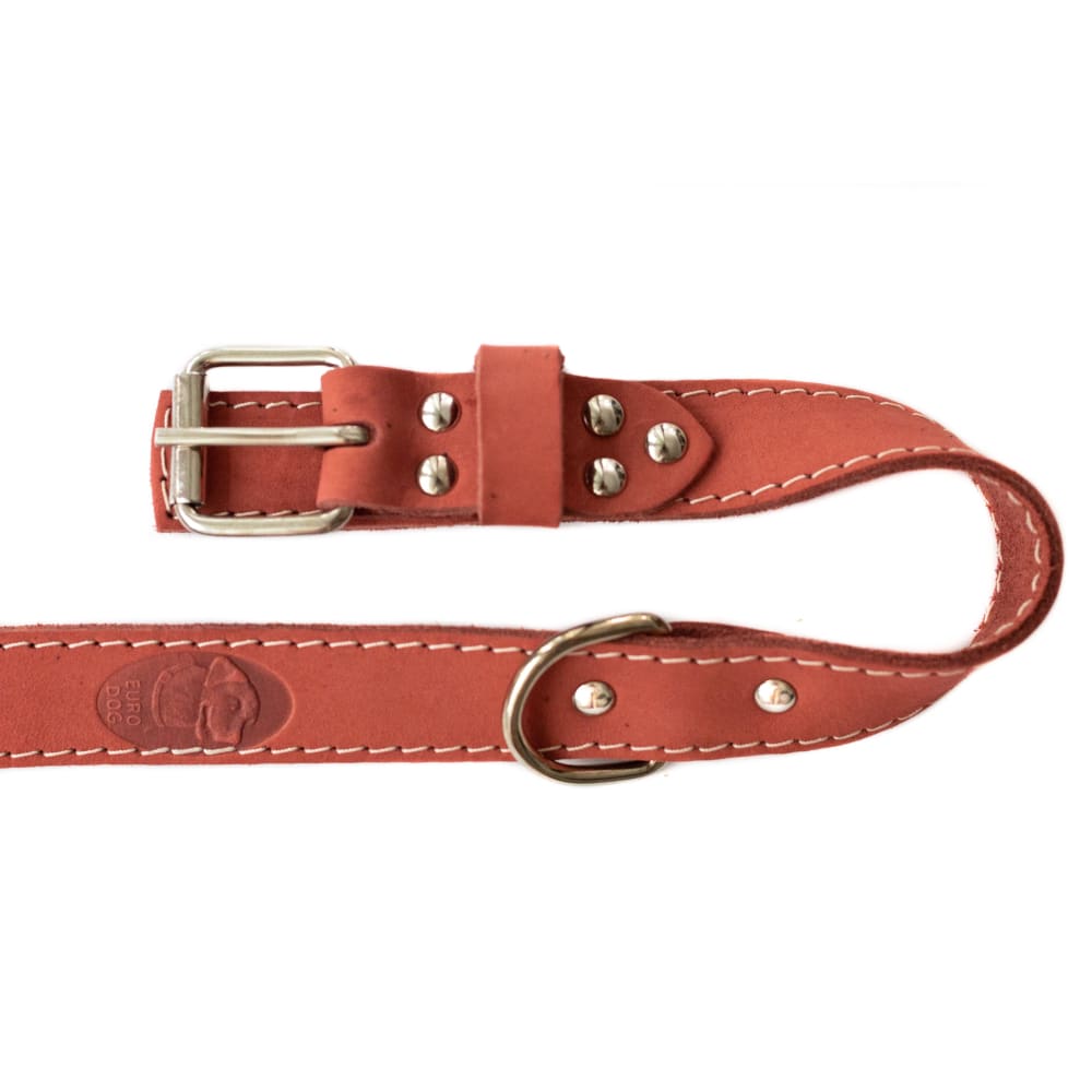 Traditional Style Leather Collar and Leash Set - Dog