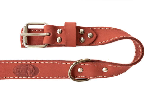 Traditional Style Leather Collar and Leash Set - Dog