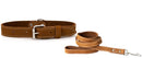 Traditional Style Leather Collar and Leash Set - Dog