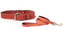 Traditional Style Leather Collar and Leash Set - Dog