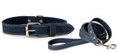 Traditional Style Leather Collar and Leash Set - Dog