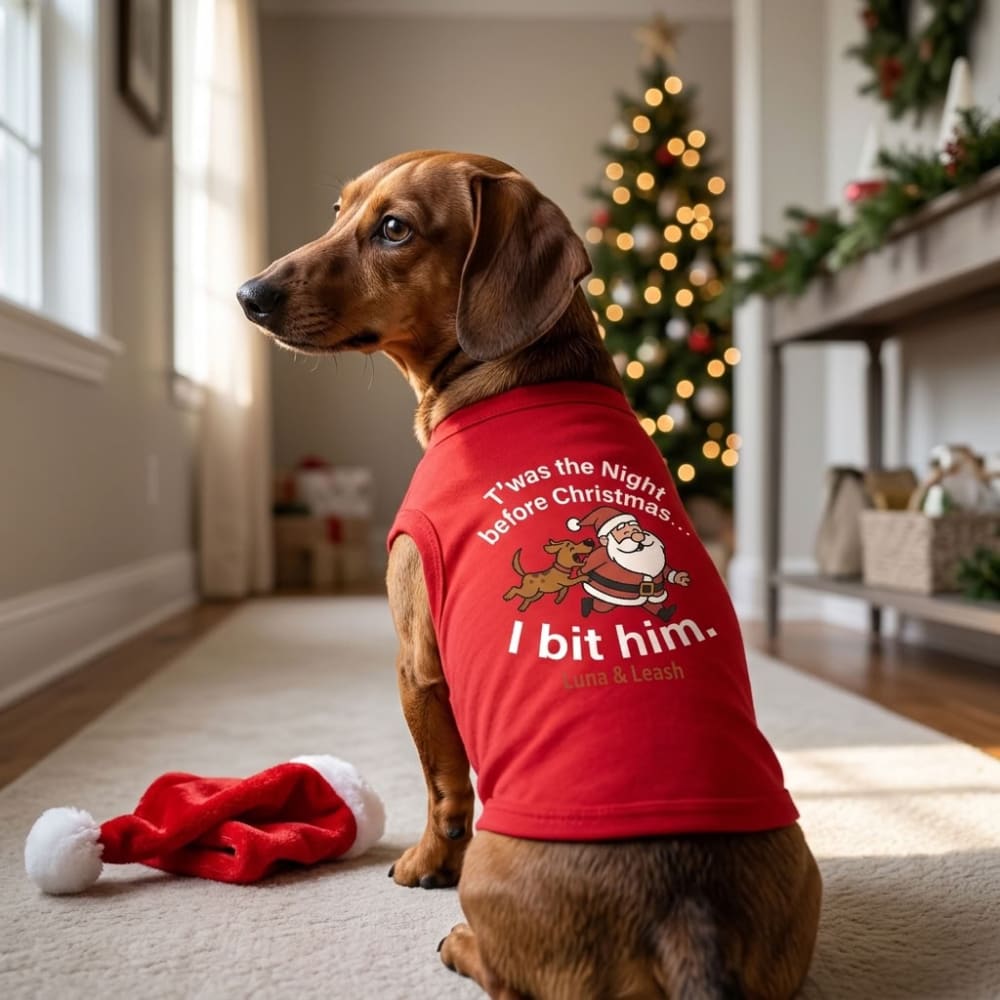 ’Twas the Night Before Christmas... I Bit Him | Christmas Dog Shirt