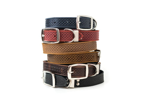 Z Celtic Style Leather Dog Collar - Dog Collars - Euro Style