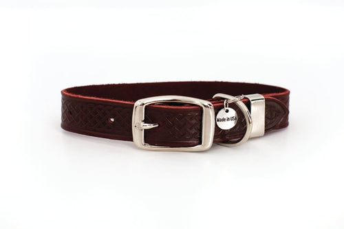 Z Celtic Style Leather Dog Collar - Dog Collars - Euro Style