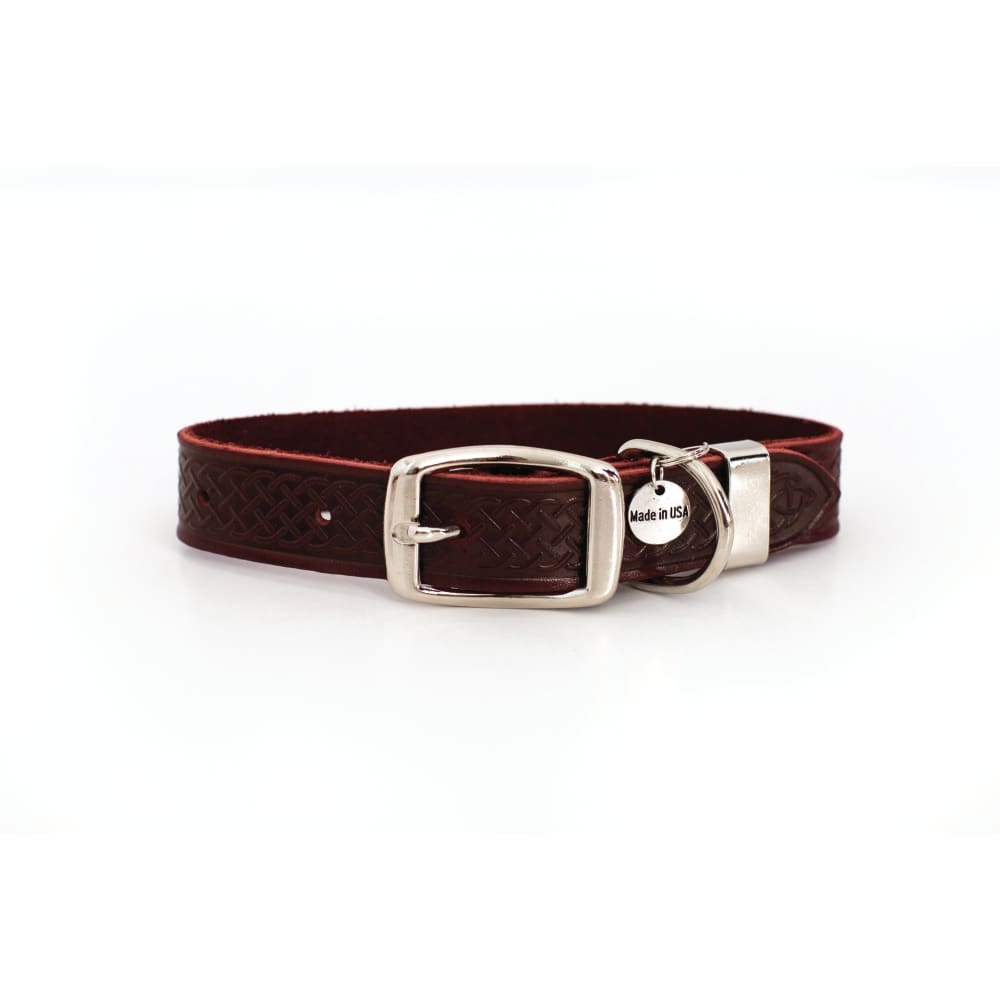 Z Celtic Style Leather Dog Collar - Dog Collars - Euro Style