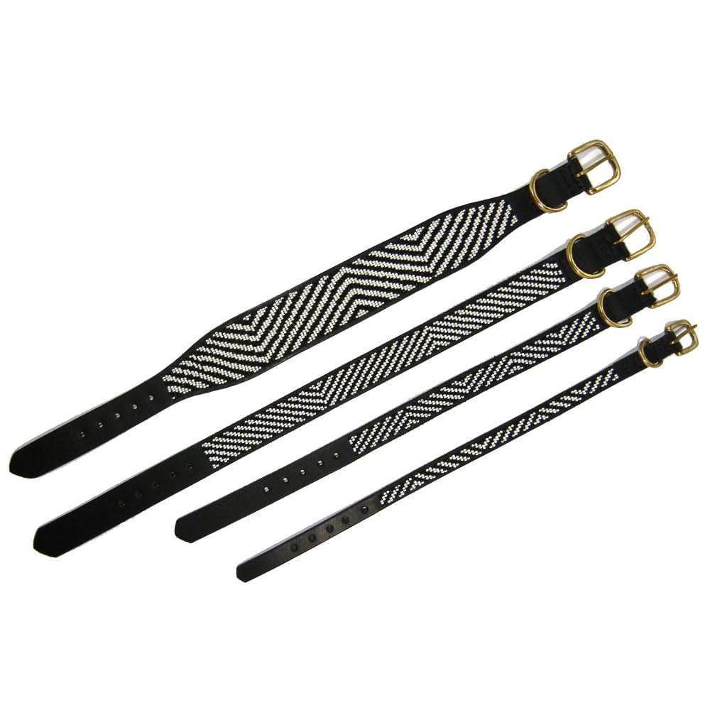 Zebra Beaded Dog Collar - Dog Collars - Maasai