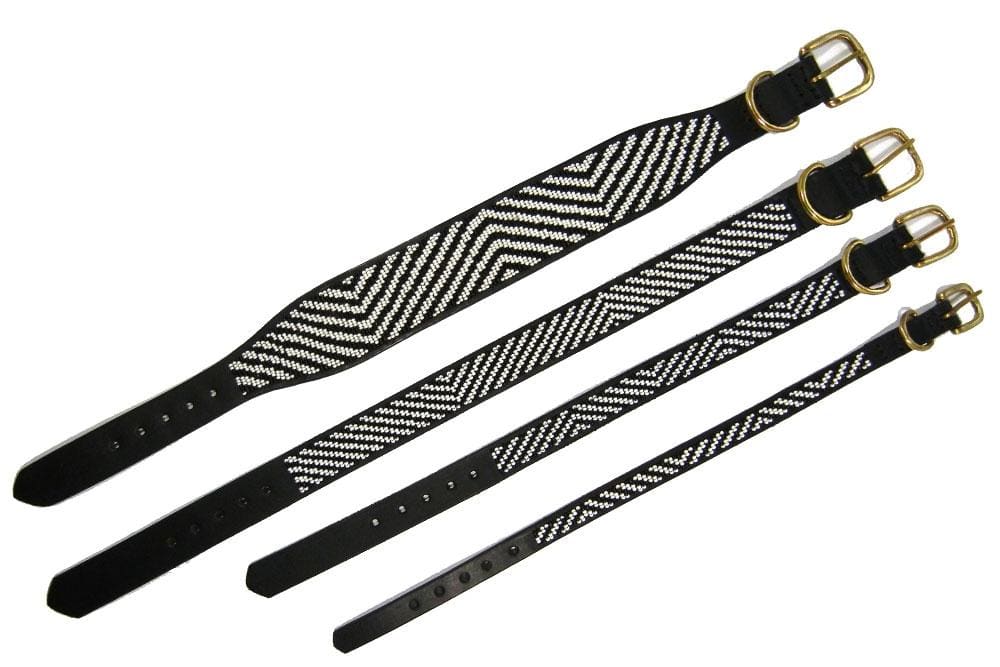 Zebra Beaded Dog Collar - Dog Collars - Maasai