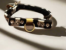 Zebra Stripe Clear Crystal Jewel Bow Dog Collar - Fits